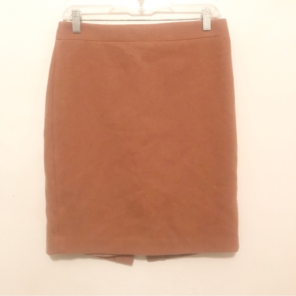 J Crew Mercantile Camel Brown Wool Blend Pencil Skirt